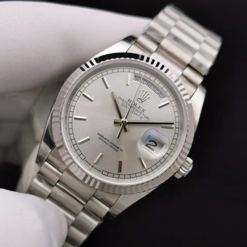Rolex Replica Day-Date 128238 36mm Silver Dial