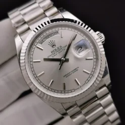 Replica Rolex Day-Date 128238 36mm Silver Dial Lug Shot
