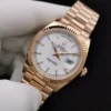 Rolex Replica Day-Date 128238 36mm White Dial Rose Gold