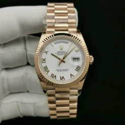 Fake Rolex Day-Date 128238 36mm White Roman Dial