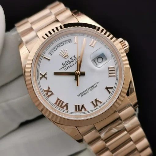 Super Clone Rolex Day-Date 128238 36mm White Roman Dial