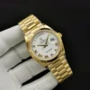 Rolex Super Clone Day-Date 128238 36mm White Roman Dial Yellow Gold