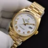 Rolex Replica Day-Date 128238 36mm White Roman Dial Yellow Gold