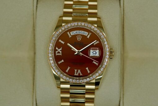 Super Clone Rolex Day-Date 36 mm Carnelian Dial 128348RBR