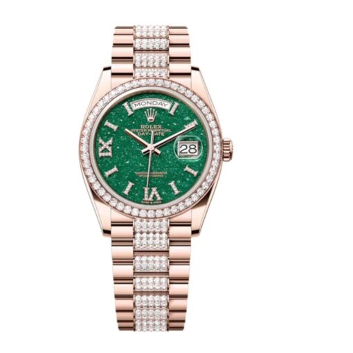 Replica Rolex Day-Date 36 mm Green Dial 128345RBR