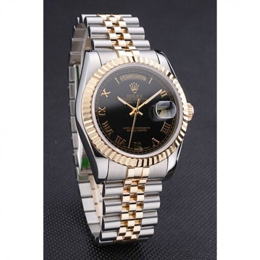 Fake Rolex Day-Date 36mm Black Dial SRL78