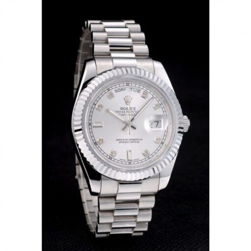 Fake Rolex Day-Date 40mm Silver Dial 41995