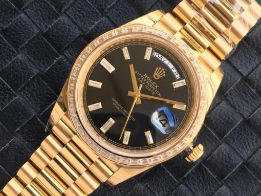 Fake Rolex Day-Date m228238 Black Dial