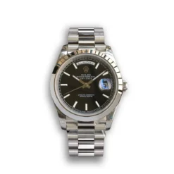 Replica Rolex Day-Date m228238 Black Dial Dome Bezel