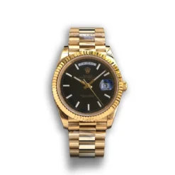 Replica Rolex Day-Date m228238 Black Dial Fluted Bezel