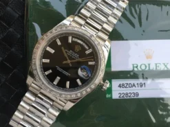 Rolex Super Clone Day-Date m228238 Black Dial Stainless Steel