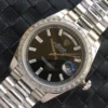 Fake Rolex Day-Date m228238 Black Dial Stainless Steel