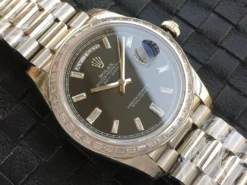 Super Clone Rolex Day-Date m228238 Black Dial Stainless Steel