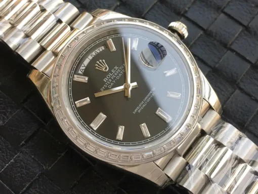 Super Clone Rolex Day-Date m228238 Black Dial Stainless Steel