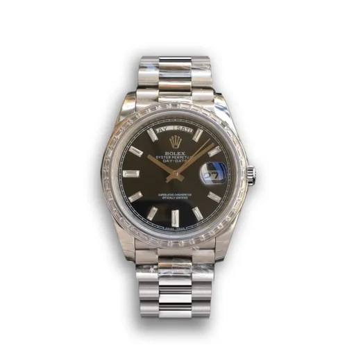 Replica Rolex Day-Date m228238 Black Dial Stainless Steel