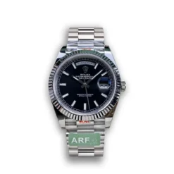 Replica Rolex Day-Date m228238 Bright Black Dial Platinum