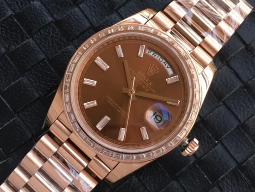 Fake Rolex Day-Date m228238 Brown Dial