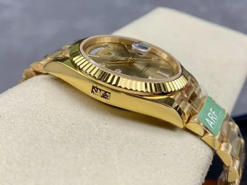 Best Replica Rolex Day-Date m228238 Champagne Dial Fluted Bezel