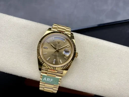 Best Rolex Replica Day-Date m228238 Champagne Dial Fluted Bezel