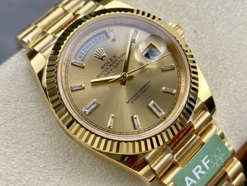 Rolex Clone Watches Day-Date m228238 Champagne Dial Fluted Bezel