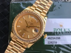 Rolex Super Clone Day-Date m228238 Gold Dial