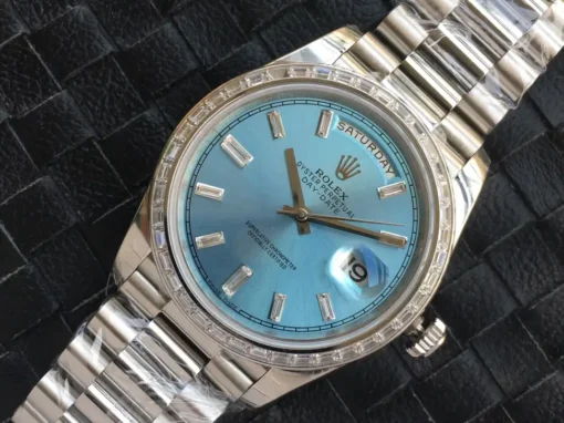 Fake Rolex Day-Date m228238 Ice Blue Dial Stainless Steel