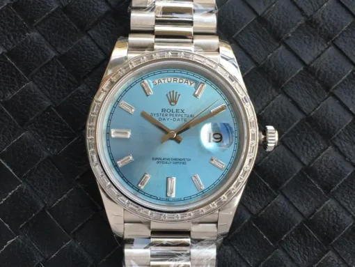 Rolex Replica Day-Date m228238 Ice Blue Dial Stainless Steel