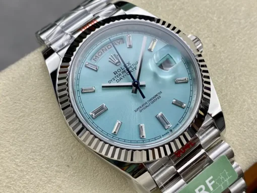 Fake Rolex Day-Date m228238 Ice Blue Dial White Gold