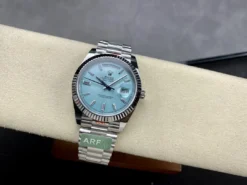 Super Clone Rolex Day-Date m228238 Ice Blue Dial White Gold