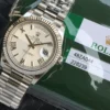 Replica Rolex Day-Date m228238 Quadrant Texture White Dial Face Detail