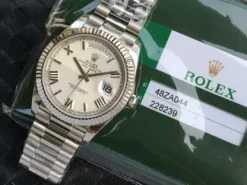 Rolex Super Clone Day-Date m228238 Quadrant Texture White Dial