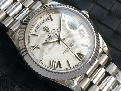Rolex Replica Day-Date m228238 Quadrant Texture White Dial