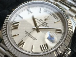 Super Clone Rolex Day-Date m228238 Quadrant Texture White Dial