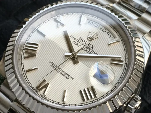 Super Clone Rolex Day-Date m228238 Quadrant Texture White Dial