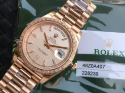 Rolex Super Clone Day-Date m228238 Rose Gold Dial