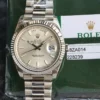 Rolex Super Clone Day-Date m228238 Silver Dial Fluted Bezel