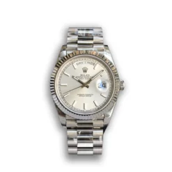 Replica Rolex Day-Date m228238 Silver Dial Fluted Bezel