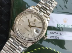 Rolex Super Clone Day-Date m228238 Silver Dial Stainless Steel