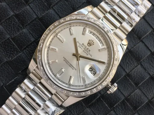 Fake Rolex Day-Date m228238 Silver Dial Stainless Steel