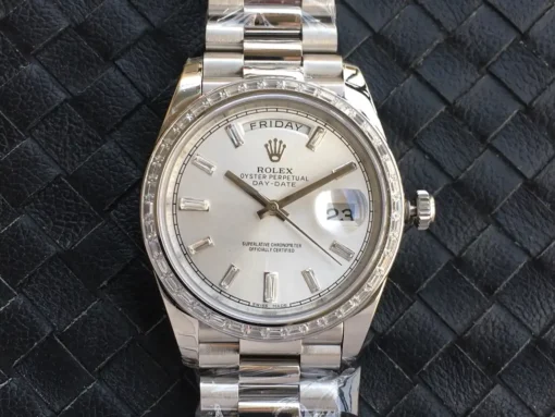 Rolex Replica Day-Date m228238 Silver Dial Stainless Steel