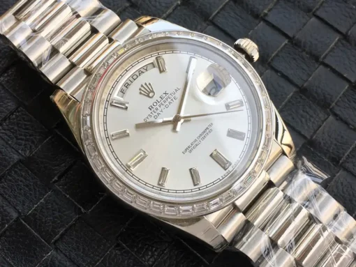 Super Clone Rolex Day-Date m228238 Silver Dial Stainless Steel
