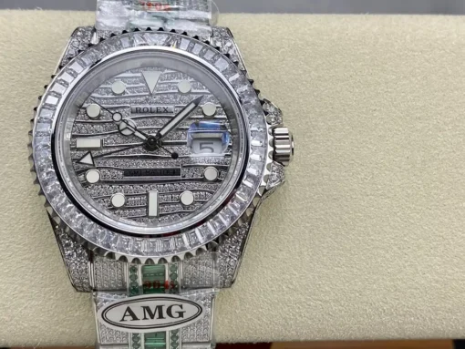 Rolex Super Clone GMT-Master II 116769TBR 40mm Green Diamonds Bracelet