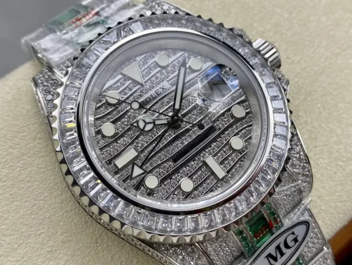 Fake Rolex GMT-Master II 116769TBR 40mm Green Diamonds Bracelet