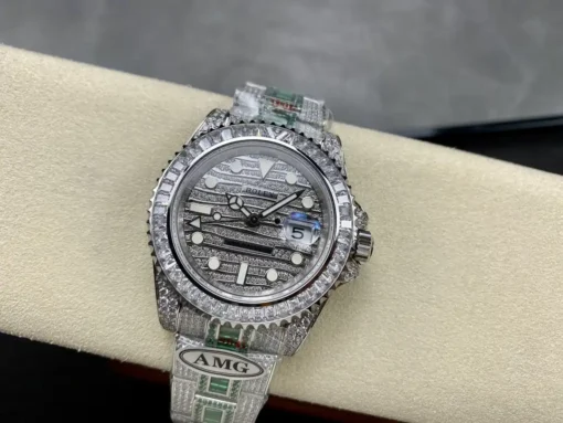 Super Clone Rolex GMT-Master II 116769TBR 40mm Green Diamonds Bracelet