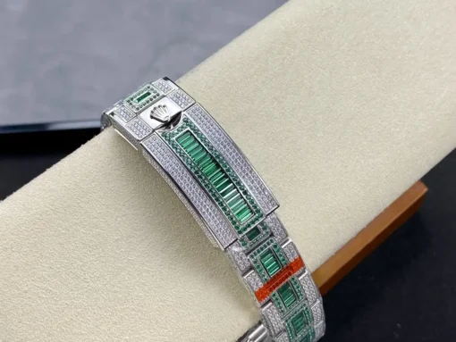 Rolex Clone GMT-Master II 116769TBR 40mm Green Diamonds Bracelet