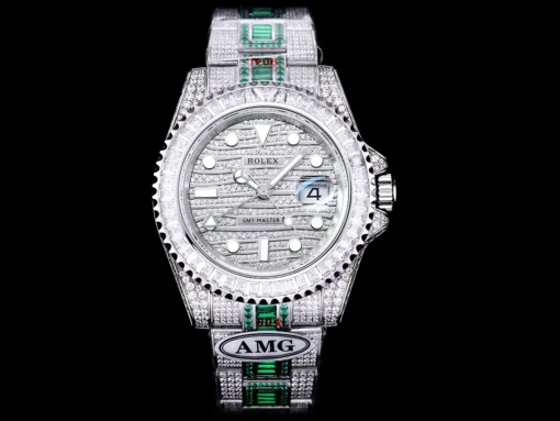 Rolex Super Clone GMT-Master II 40mm 116769TBR Green Diamonds Bracelet