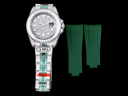 Super Clone Rolex GMT-Master II 40mm 116769TBR Green Diamonds Bracelet
