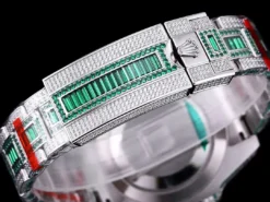 Replica Rolex GMT-Master II 40mm 116769TBR Green Diamonds Bracelet Perspective View