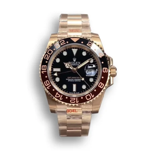 Replica Rolex GMT-Master II 40mm Black Dial 126710BLRO-0001 Rose Gold