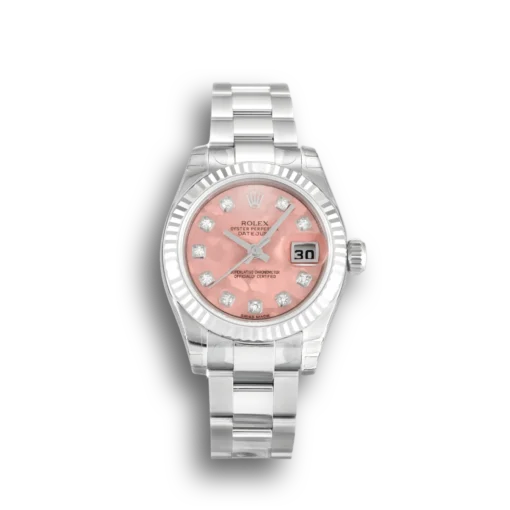 Replica Rolex Lady-Datejust 179174 26mm Gold Dust Pink Dial